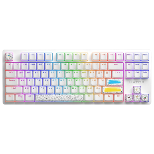 Аксессуары для клавиатуры Hator Sunny White PBT keycaps Белый Игровой, Беспроводные photo 2