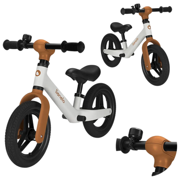 Bicicletă fără pedale Lionelo Toni 10" 12" Beige White Oțel / Pentru copii photo 8