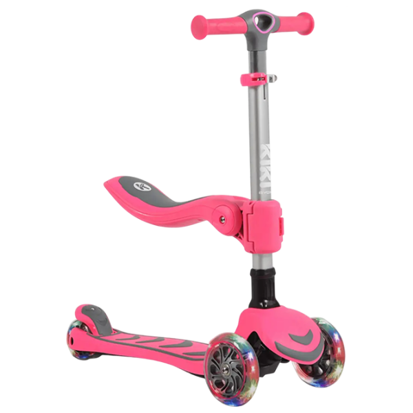 Детский трёхколёсный самокат Moni Kiki (MT.223419) Розовый 3 года, 50 кг, Полиуретановые photo 1