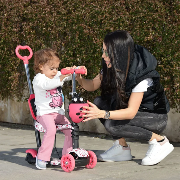 Trotinetă pentru copii cu trei roți Moni Lollipop (MT.124636) Pink 2 ani, 40 kg, Din PU photo 8