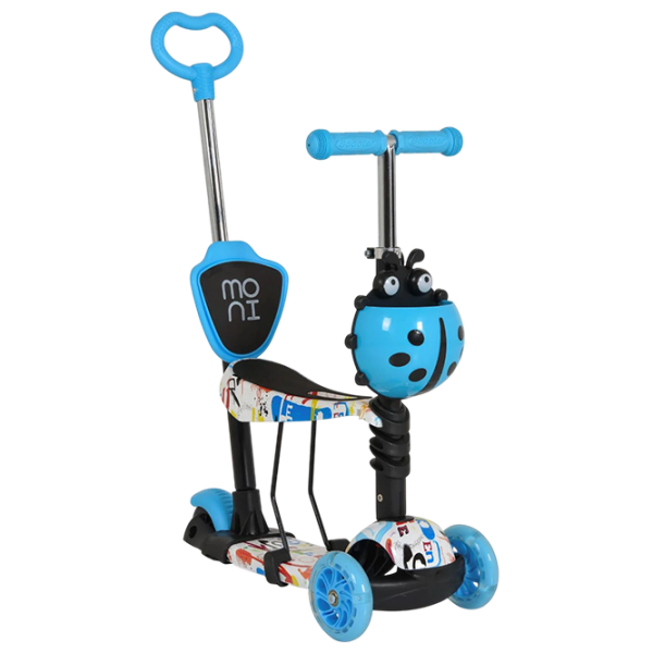 Детский трёхколёсный самокат Moni Lollipop (MT.124637) Синий 2 года, 40 кг, Полиуретановые photo 1