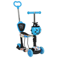 Детский трёхколёсный самокат Moni Lollipop (MT.124637) Синий 2 года, 40 кг, Полиуретановые