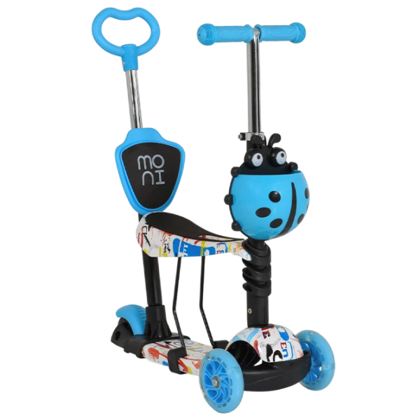 Детский трёхколёсный самокат Moni Lollipop (MT.124637) Синий 2 года, 40 кг, Полиуретановые photo 2
