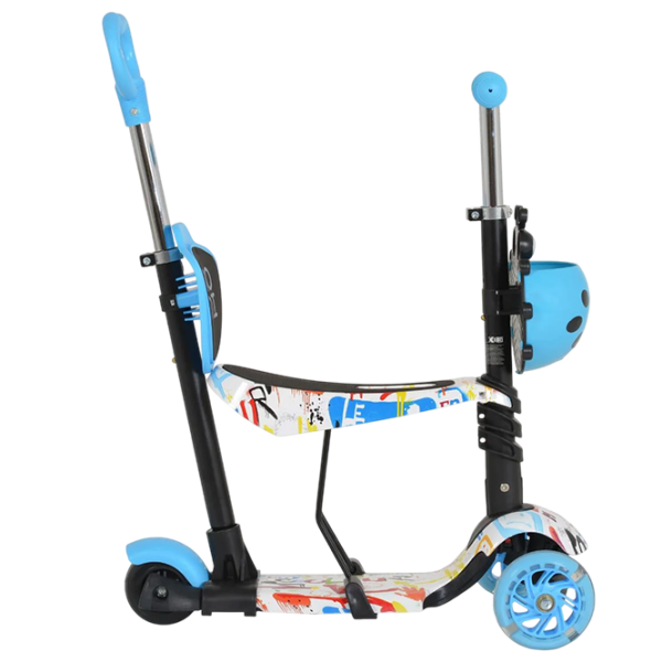 Детский трёхколёсный самокат Moni Lollipop (MT.124637) Синий 2 года, 40 кг, Полиуретановые photo 4