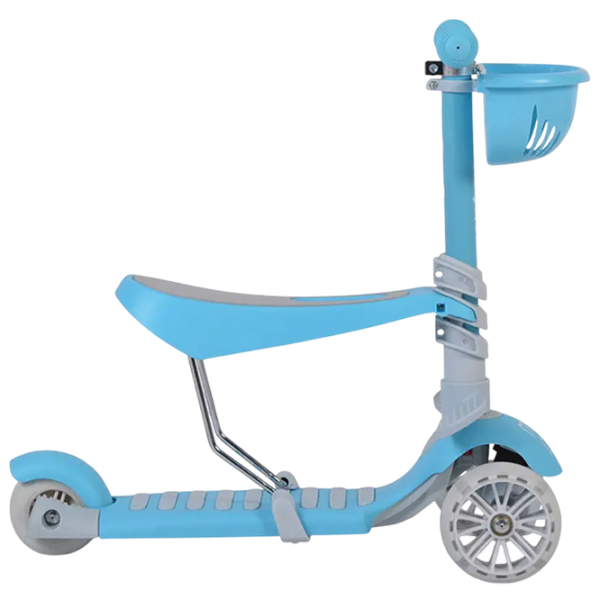Trotinetă pentru copii cu trei roți Moni Bubblegum (MT.104806) Blue 3 ani, 40 kg, Din PU photo 2