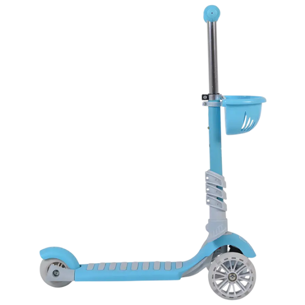 Trotinetă pentru copii cu trei roți Moni Bubblegum (MT.104806) Blue 3 ani, 40 kg, Din PU photo 3
