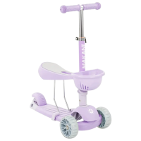Детский трёхколёсный самокат Kikka Boo Bon Bon 3 in 1 (KB.224407) Сиреневый 3 года, 50 кг, Пластиковые с силиконом