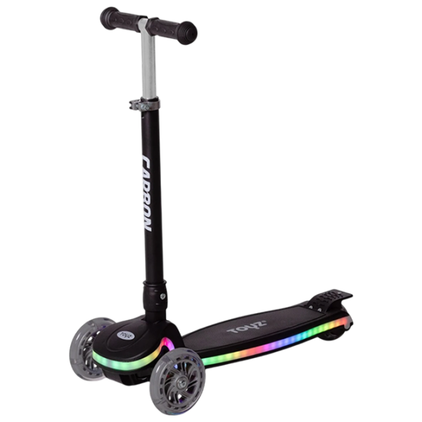 Trotinetă pentru copii cu trei roți Caretero Carbon (TOYZ-04060) Black 3 ani, 50 kg, Din cauciuc photo 1