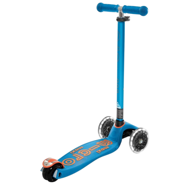 Trotinetă pentru copii cu trei roți Micro Maxi Deluxe LED (MMD085) Blue 5 ani, 50 kg, Din PU photo 2