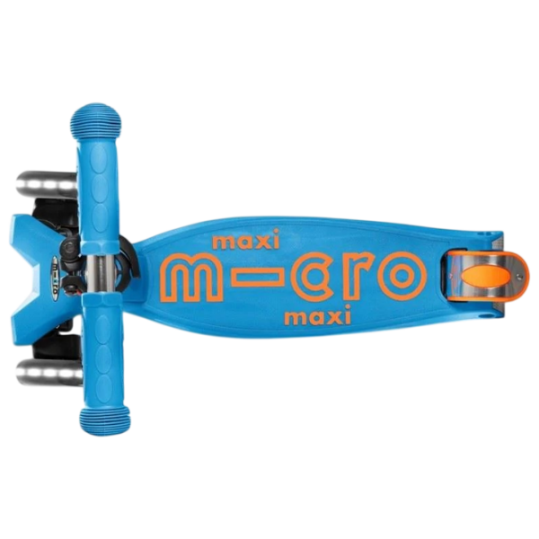 Trotinetă pentru copii cu trei roți Micro Maxi Deluxe LED (MMD085) Blue 5 ani, 50 kg, Din PU photo 6