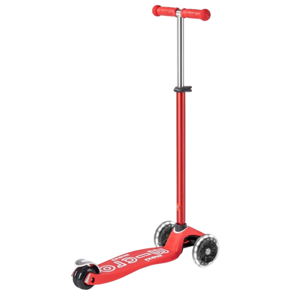 Trotinetă pentru copii cu trei roți Micro Maxi Deluxe LED (MMD068) Red 5 ani, 50 kg, Din PU photo 2