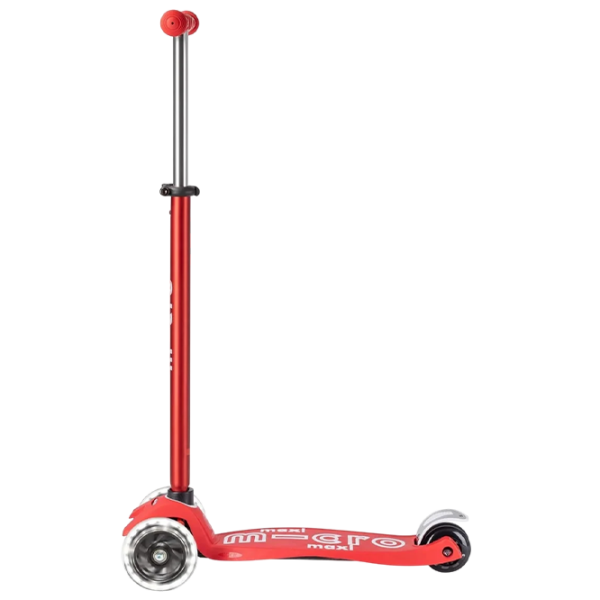 Trotinetă pentru copii cu trei roți Micro Maxi Deluxe LED (MMD068) Red 5 ani, 50 kg, Din PU photo 3
