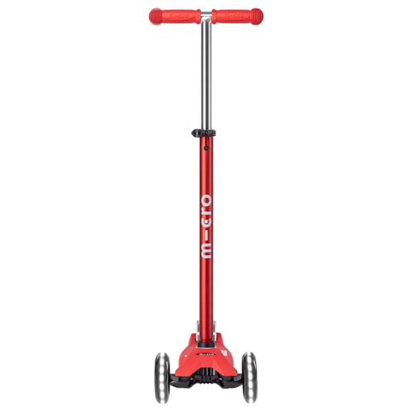 Trotinetă pentru copii cu trei roți Micro Maxi Deluxe LED (MMD068) Red 5 ani, 50 kg, Din PU photo 4