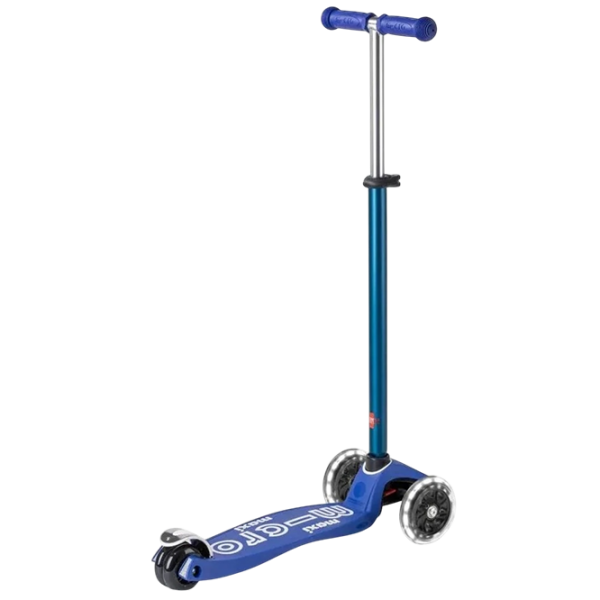 Trotinetă pentru copii cu trei roți Micro Maxi Deluxe LED (MMD132) Blue 5 ani, 50 kg, Din PU photo 2