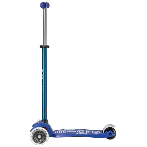 Trotinetă pentru copii cu trei roți Micro Maxi Deluxe LED (MMD132) Blue 5 ani, 50 kg, Din PU photo 3