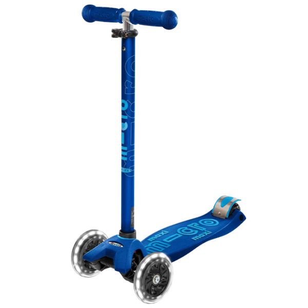 Trotinetă pentru copii cu trei roți Micro Maxi Deluxe LED (MMD132) Blue 5 ani, 50 kg, Din PU photo 5