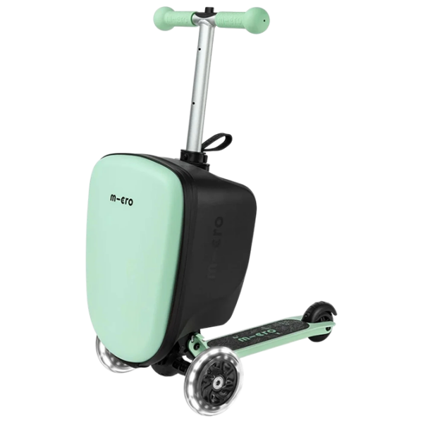 Детский трёхколёсный самокат Micro Luggage Junior (Luggage Junior) Мятный 2 года, 50 кг, Полиуретановые photo 1