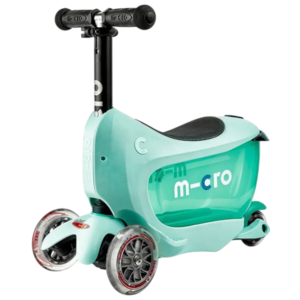 Детский трёхколёсный самокат Micro Mini2go Deluxe (MMD017) Мятный 1.5 года, 50 кг, Полиуретановые photo 1