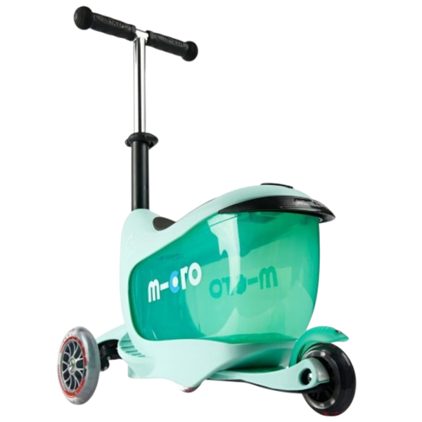 Детский трёхколёсный самокат Micro Mini2go Deluxe (MMD017) Мятный 1.5 года, 50 кг, Полиуретановые photo 2
