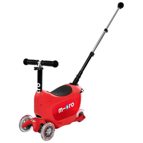 Trotinetă pentru copii cu trei roți Micro Mini2go Deluxe Plus (MMD032) Red 1.5 ani, 35 kg, Din PU photo 1