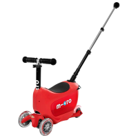 Trotinetă pentru copii cu trei roți Micro Mini2go Deluxe Plus (MMD032) Red 1.5 ani, 35 kg, Din PU