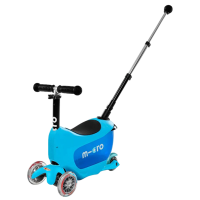 Trotinetă pentru copii cu trei roți Micro Mini2go Deluxe Plus (MMD034) Blue 1.5 ani, 35 kg, Din PU