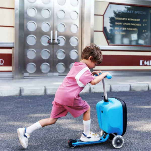 Детский трёхколёсный самокат Micro Luggage Junior Patch & Play (ML0036) Синий 2 года, 50 кг, Полиуретановые photo 7