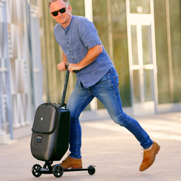 Детский трёхколёсный самокат Micro Luggage 3.0 (ML0019) Черный 4 года, 100 кг, Полиуретановые photo 8