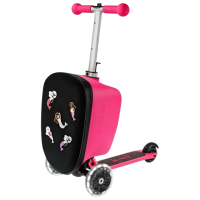 Trotinetă pentru copii cu trei roți Micro Luggage Junior Patch & Play (ML0037) Pink 2 ani, 50 kg, Din PU