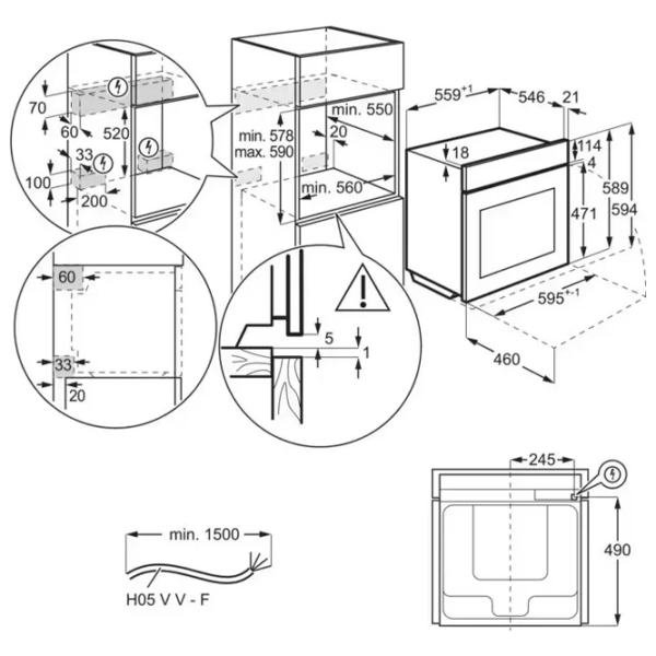 Духовой шкаф AEG TA5PB531AB Черный A+, 71 л photo 4