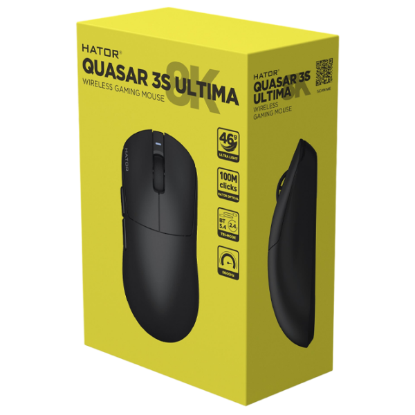 Mouse Hator Quasar 3S ULTIMA 8K Black Fără fir / 30000 dpi photo 7