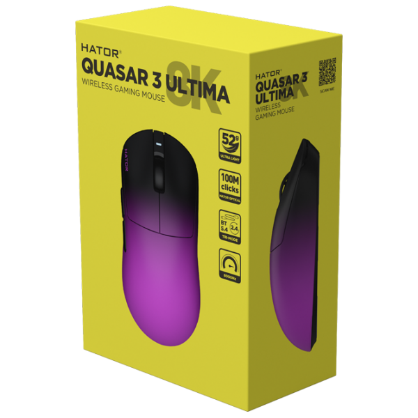 Mouse Hator Quasar 3 ULTIMA 8K Black Fără fir / 30000 dpi photo 3