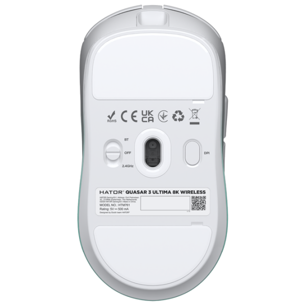 Mouse Hator Quasar 3 ULTIMA 8K White Fără fir / 30000 dpi photo 5