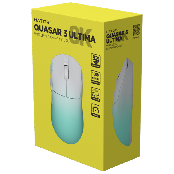 Mouse Hator Quasar 3 ULTIMA 8K White Fără fir / 30000 dpi photo 6