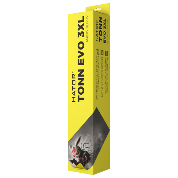 Covoraș pentru mouse Hator Tonn EVO 3XL Angry Bunny Gray 1000 x 550 x 4 mm photo 2