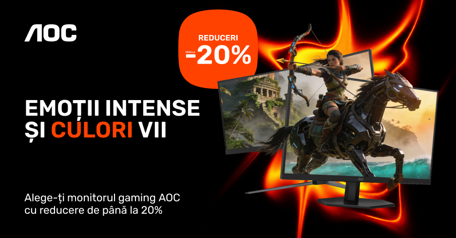 AOC, cu o calitate superioară a culorilor și rezoluției, disponibil cu reducere de până la 20%.