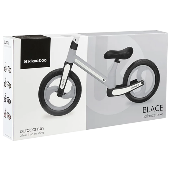 Bicicletă fără pedale KikkaBoo Blace Gray Black Metal / Pentru copii photo 8