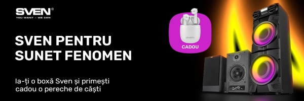 Ai cadou o pereche de căști la achiziția unei boxe Sven!