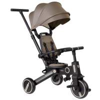Triciclu KikkaBoo Trix 7in1 Beige  Aluminiu / Pentru copii