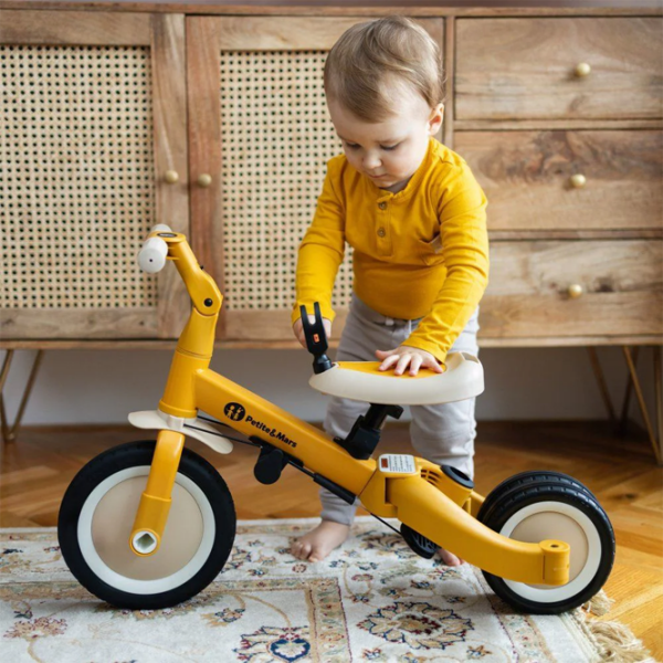 Triciclu Petite&Mars Turbo Yellow  Metal / Pentru copii photo 8