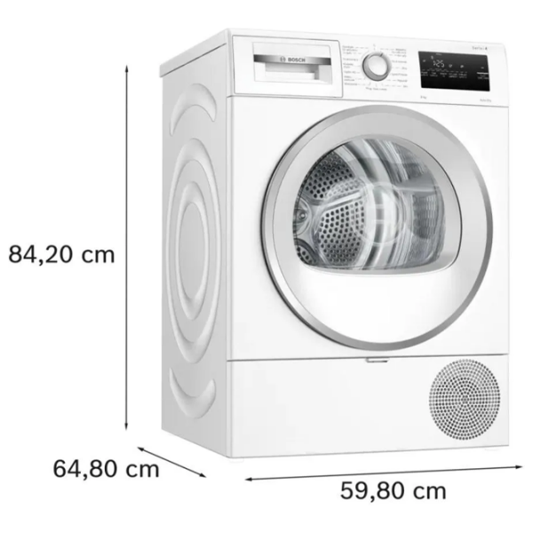 Mașină de uscat rufe Bosch WTH85V9SPL White 8 kg, D photo 8