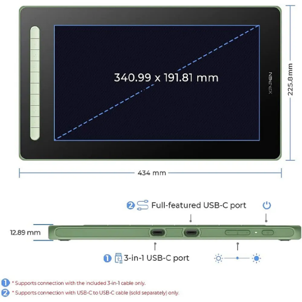Tabletă grafică XP Pen Artist 16 Gen 2 Green A4, 5080 lpi photo 6