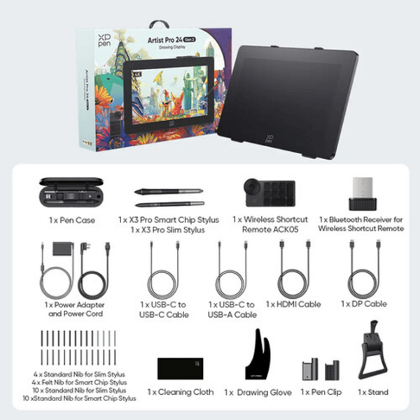 Графический планшет XP Pen Artist Pro 24 4K Gen 2 Черный A3, 5080 lpi photo 8
