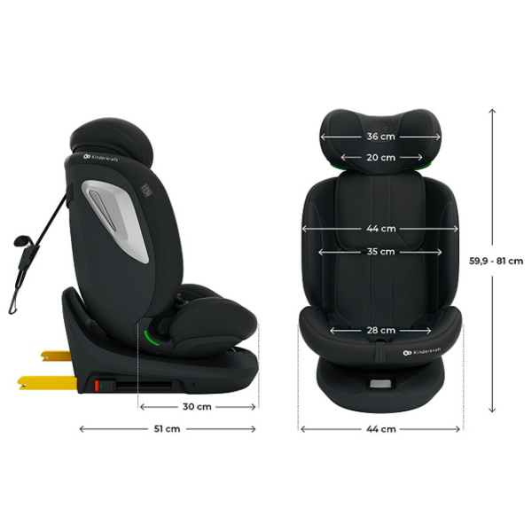 Scaun auto KinderKraft I-GROW 2 PLUS 5902533929849 Black 0 luni - 12 ani, 36 kg photo 5