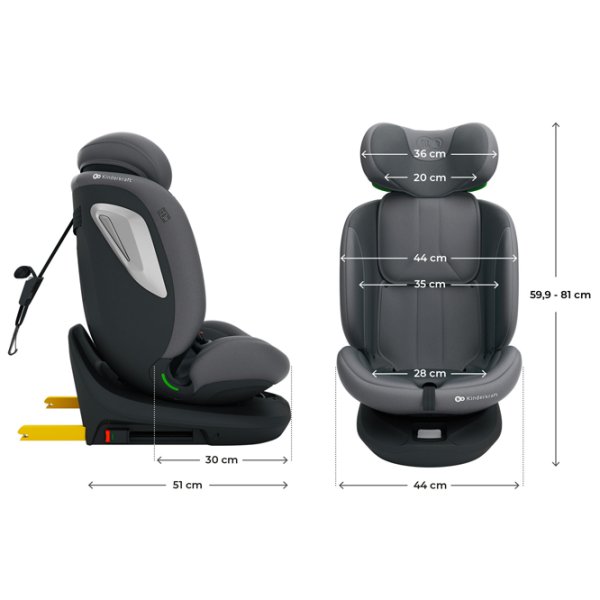Scaun auto KinderKraft I-GROW 2 PLUS 5902533929849 Gray 0 luni - 12 ani, 36 kg photo 4