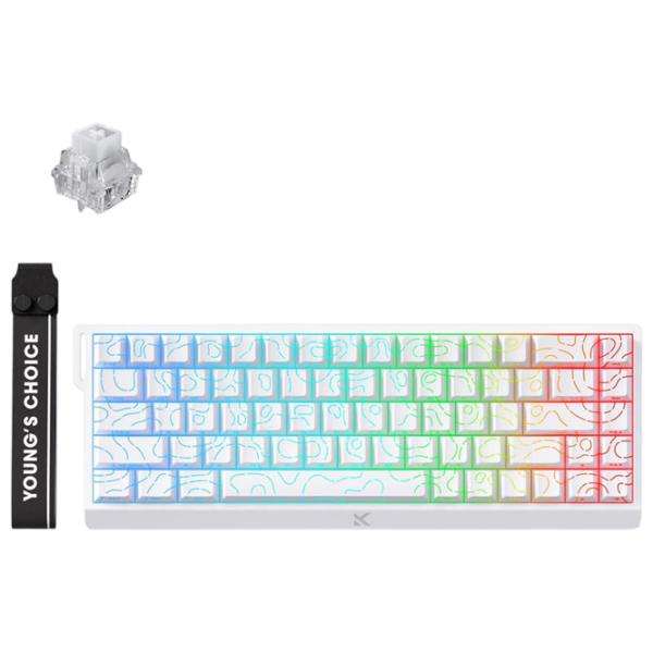 Tastatură Mchose Ace 68 White Gaming, Cu fir photo 2