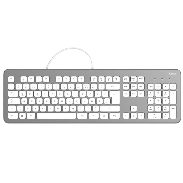 Tastatură Hama KC-700 Silver Home and Office, Cu fir photo 1