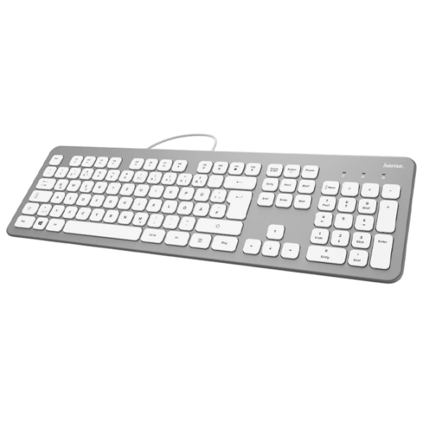 Tastatură Hama KC-700 Silver Home and Office, Cu fir photo 4