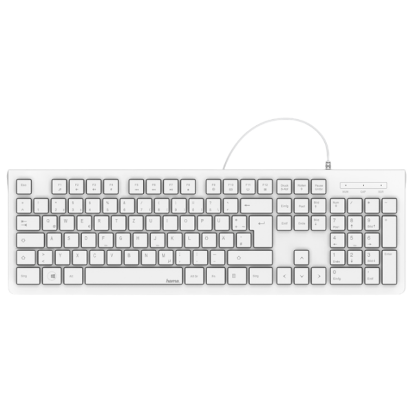 Tastatură Hama KC-200 White Home and Office, Cu fir photo 1