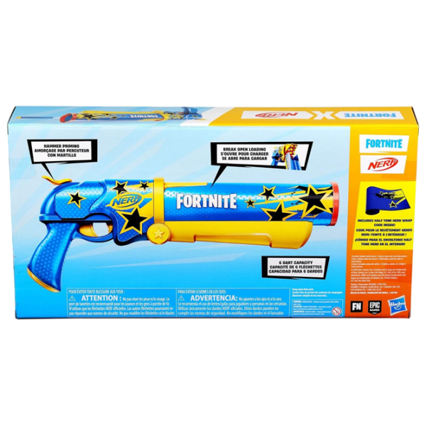 Blaster Nerf Fortnite Half Tone Hero F8947 Blue cu patroane, Săgeți, 8+ photo 5